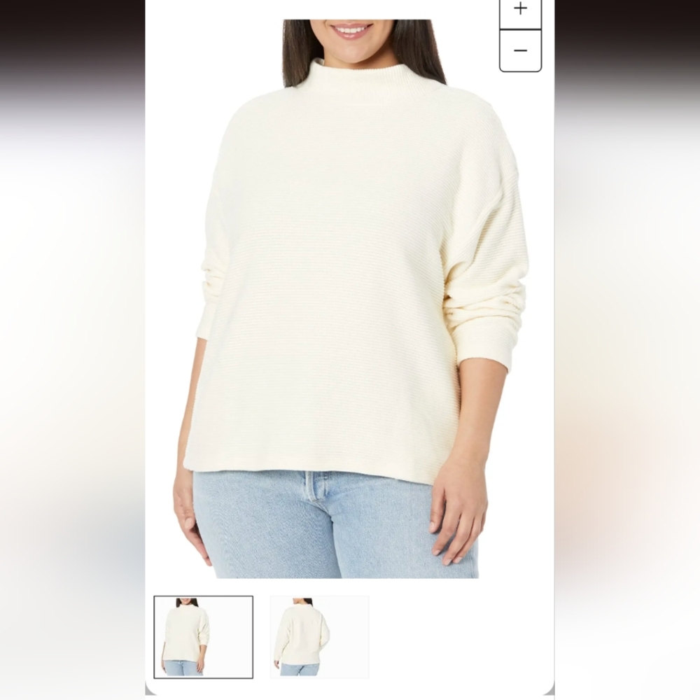 Madewell funnel neck drop shoulder top antique cream